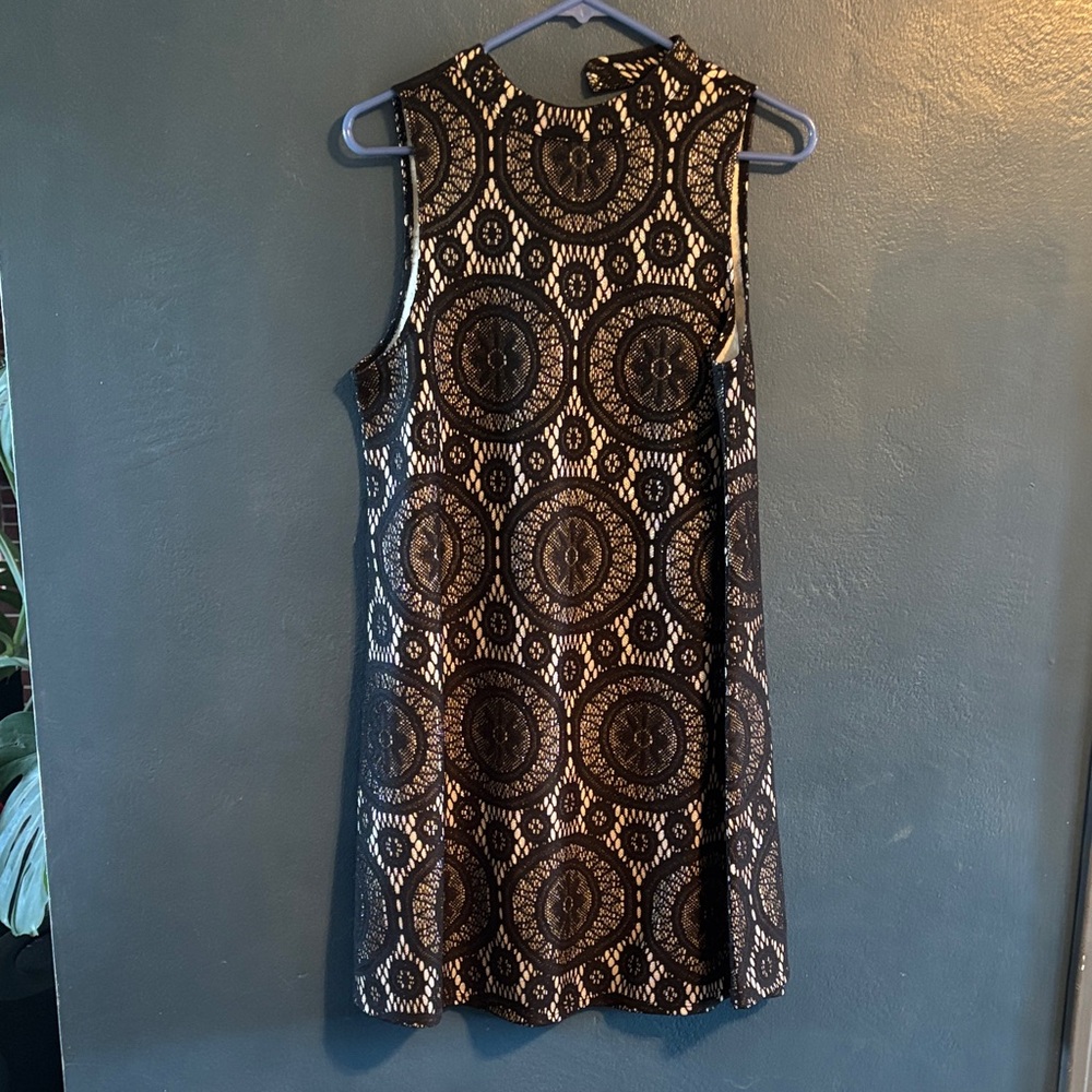 love, Fire Black and Gold Geometric Midi Dress